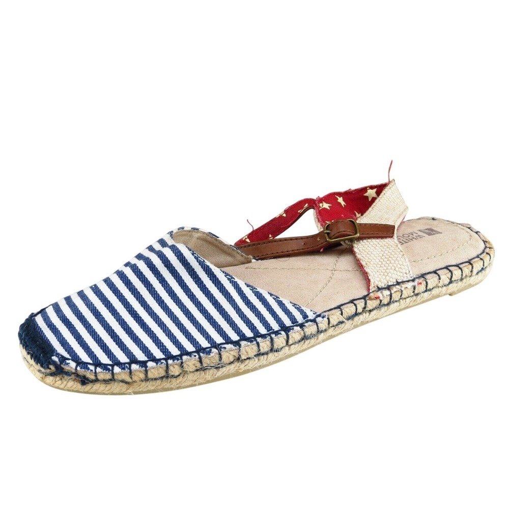 White Mountain Sz 8.5 M Dark Blue Ankle Strap Fabric Women‎ Sandals